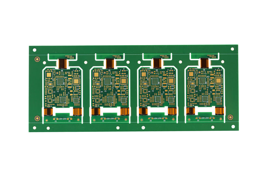 Placas de circuitos rígidos flexibles 4L Tratamiento de Enig 0.1Mm Rayo de curvatura de traza 0.5-10Mm