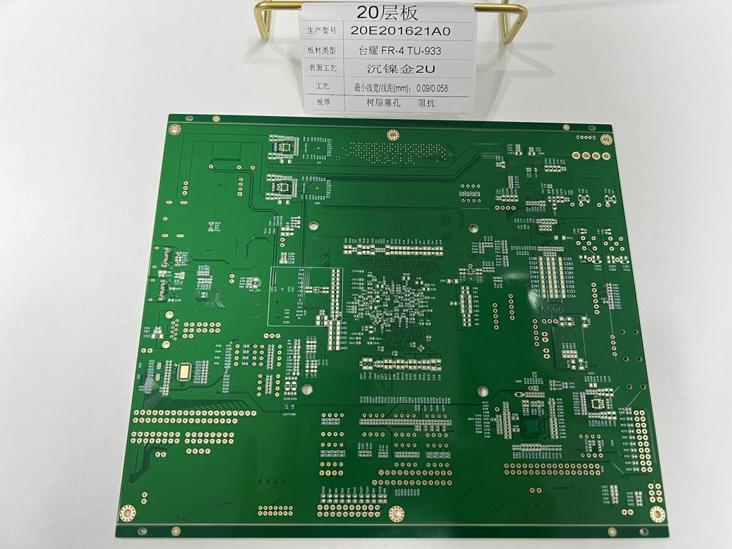 6-32 Capas HDI PCB Fabricación con 0.25 mm BGA y medio agujero para el enchufe de la lámpara 20 capas Tuc TU-933 PCB de alta velocidad