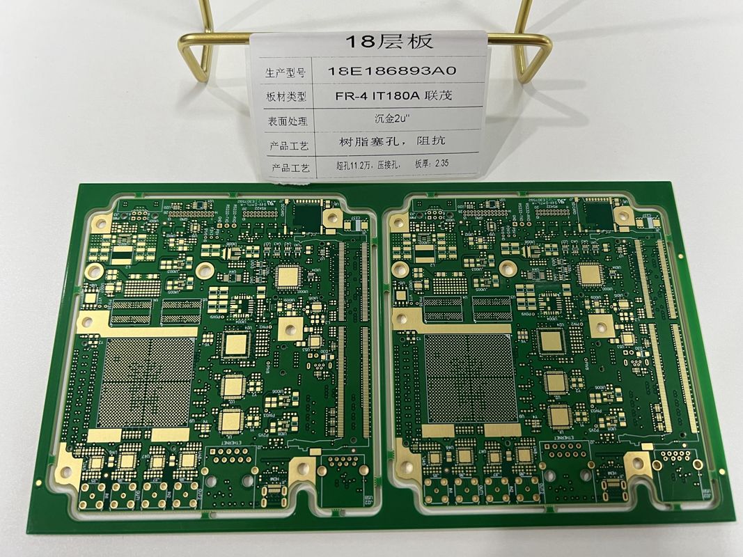 FR4 IT180 18 capas 3+N+3 HDI prototipo de placa de PCB con agujero de corte 3/3 Mil Trazas X RAY Probado HDI rápido giro ENIG