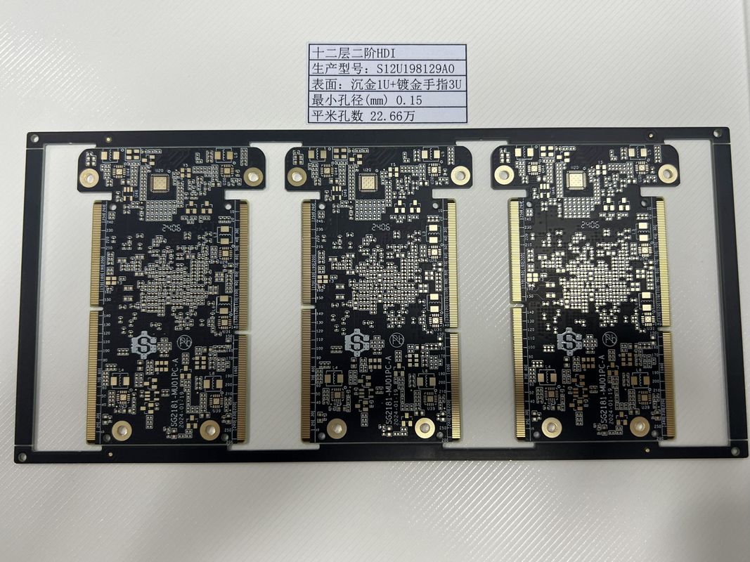 espesor 0,4-3,2 mm HDI placa de PCB 6-32L Control de impedancia 100% E Prueba