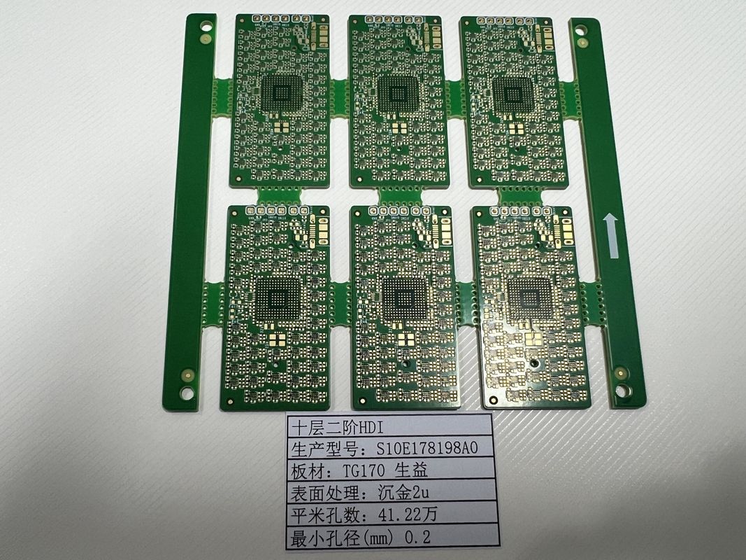 Placa de circuito HDI OEM 10 capa 2 + N + 2 prueba de rayos X Ultra delgado 0.2mm-6.00mm