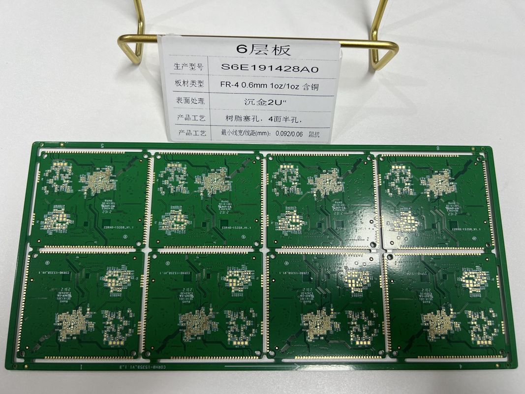 Placa de PCB HDI duradera de 6 a 32 capas HDI de cuatro lados con medio agujero Tamaño del agujero láser 0,075 mm