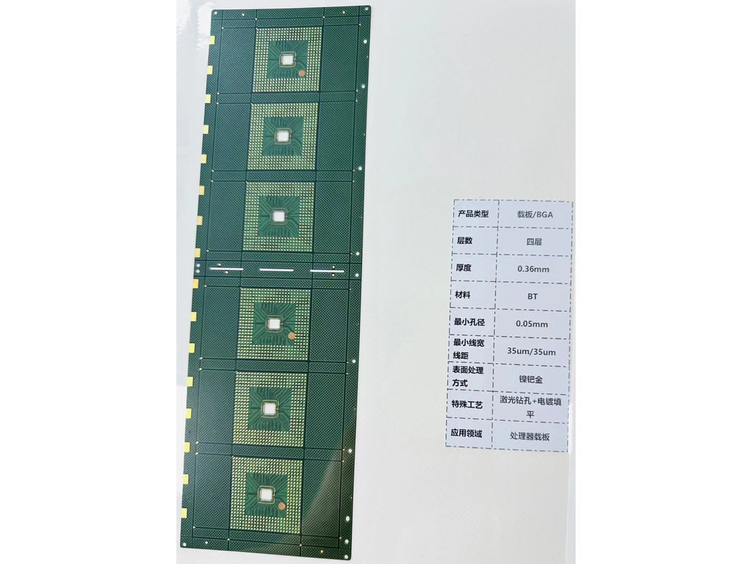 ENIG verde Superficie de acabado de IC de cerámica Substrato PCB de doble capa con traza de 0,1 mm