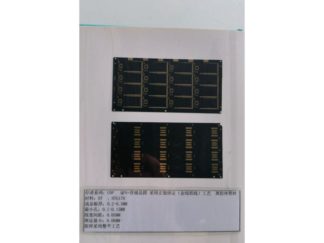 Máscara de soldadura negra IC Substrato PCB 0.2mm RoHS Compatible para dispositivos electrónicos BT materiales tarjeta SD