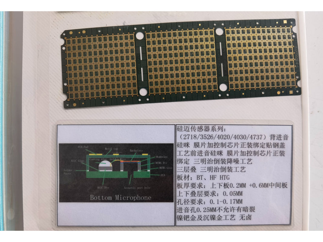 ENIG Finalización de la superficie del circuito integrado Substrato de circuito integrado de PCB 0.2mm Material básico BT HF HTG