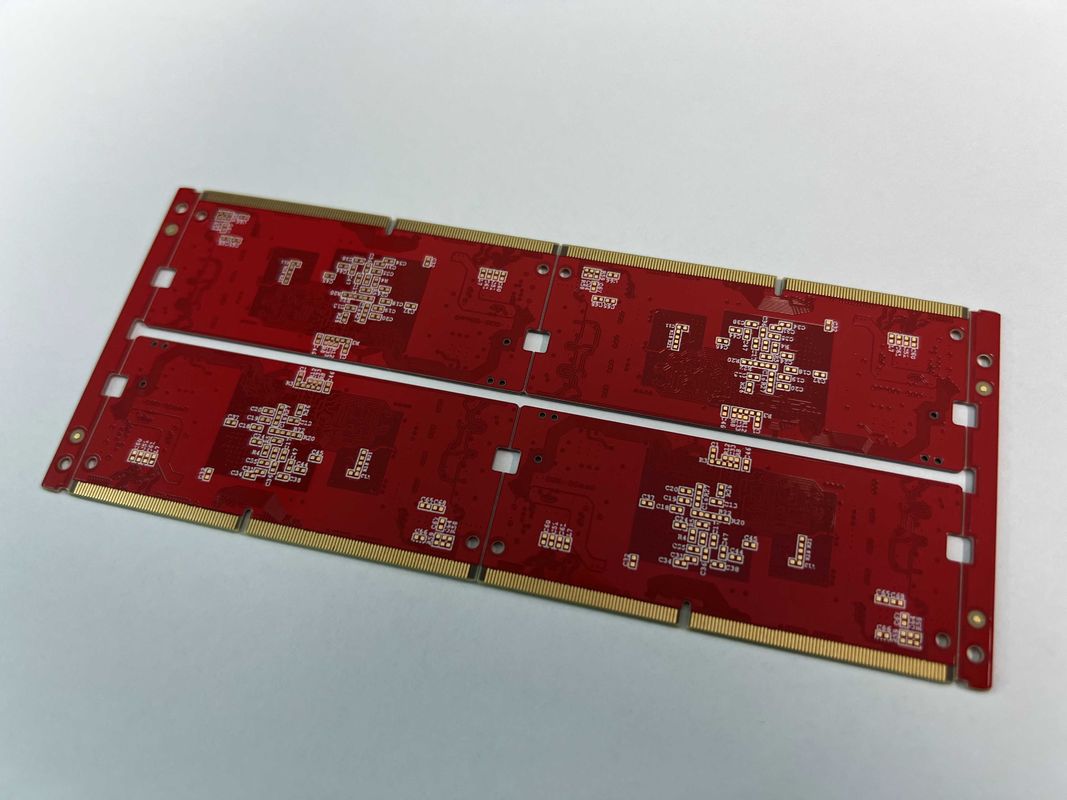 Tabla de PCB de superficie de inmersión de oro de múltiples capas con color de máscara de soldadura roja y peso de cobre de 0,25 oz
