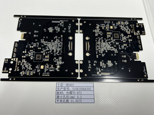 Junta de circuito impreso de interconexión de alta densidad de la lámpara especial 10 capas Tuc TU-872 1+N+1 Goldfinger 30U